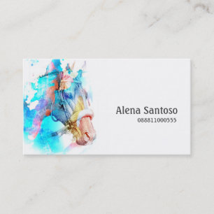 Cartão de visita de Aquarela de Cavalo