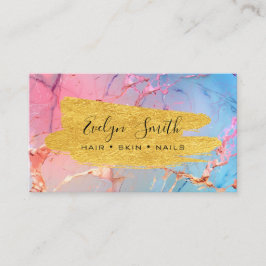 cartão de visita de aquarela e folha de ouro falso
