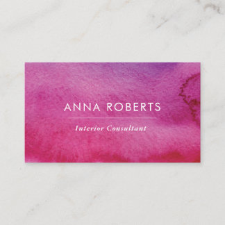 Cartão de visita de Aquarela Rosa Minimalista