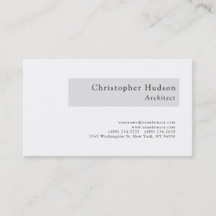 Cartão de visita de arquiteto simples branco preto