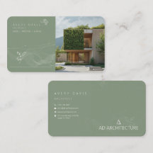 Cartão de Visita de Arquiteto Sustentável Moderno