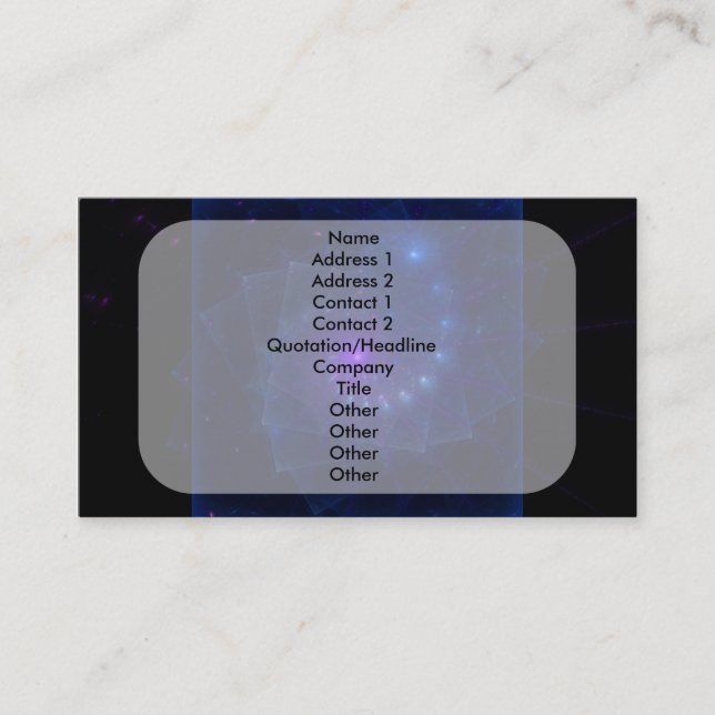 Cartão De Visita De "arte do Fractal do espírito do cubo gelo" (Frente)