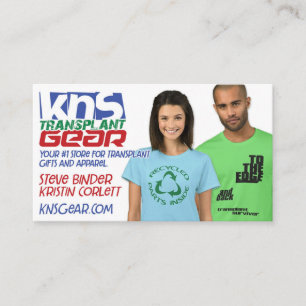 Cartão de visita de artes de transplante KNS
