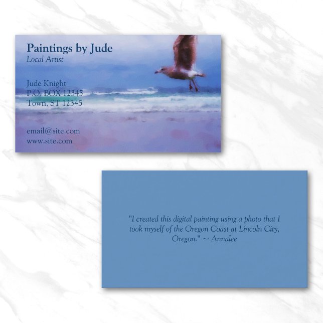 Cartão de Visita de Artista (Artist Business Card - Add an image of your own artwork or painting.)