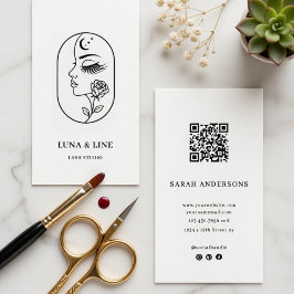 Cartão de Visita de Artista de Cílios Minimalista