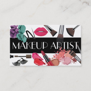 Cartão de visita de Artista de Makeup Moderno e Pr