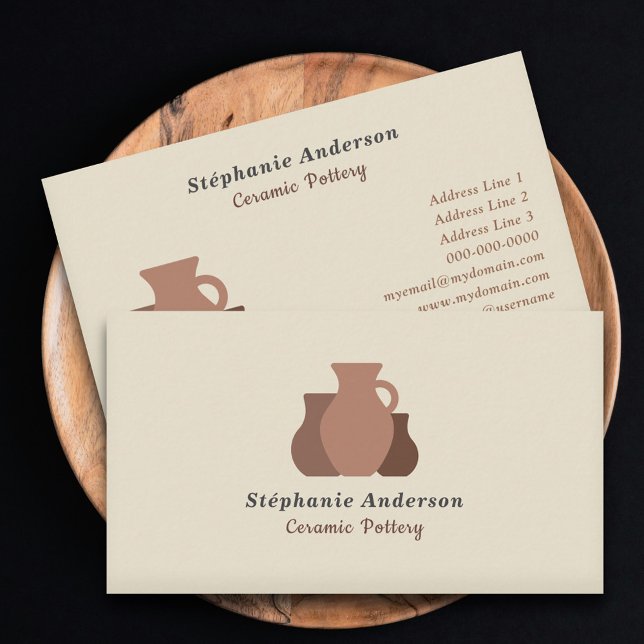 Cartão de visita de Artista de Potência Cerâmica (Ceramic Pottery Artist Business Card)