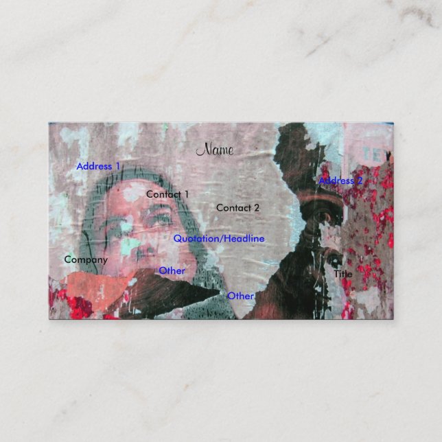 Cartão de visita de Artista - Personalizável (Frente)