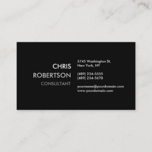 Cartão de visita de atrativo branco preto moderno