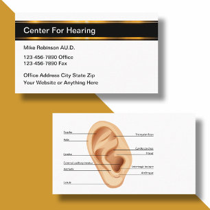 Cartão de Visita de Audiologista Médico com Design
