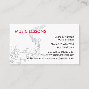 Cartão de Visita de Aulas de Música Novo
