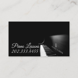 Cartão de Visita de Aulas de Piano, Música, Instru