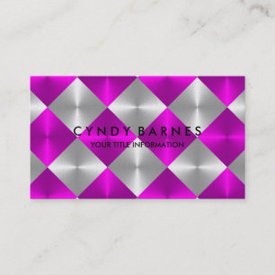 Cartão de Visita de Azulejos Rosa e Cinza