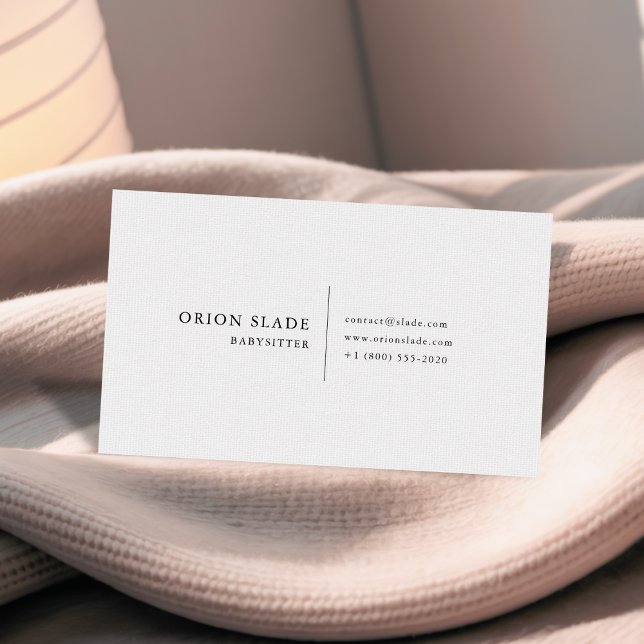 Cartão de visita de Babysitter minimalista moderno (Criador carregado)