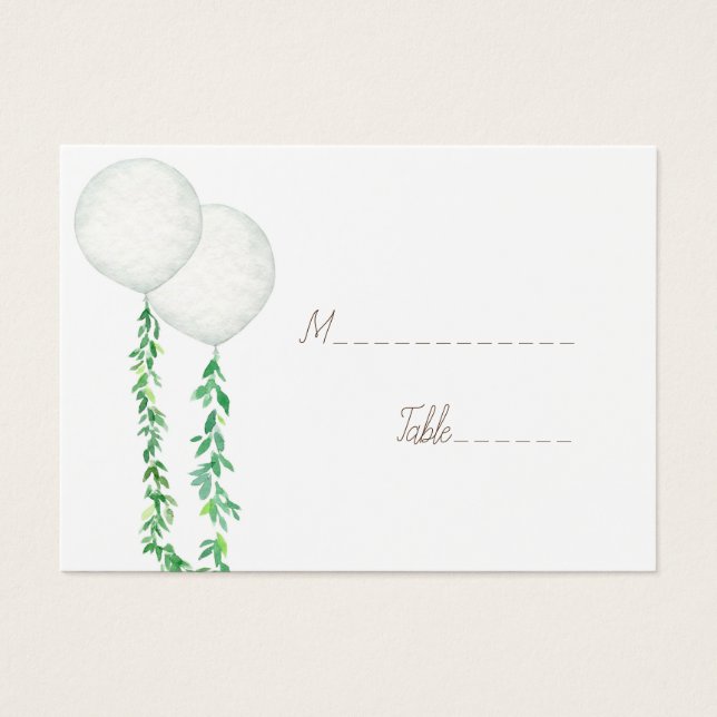 Cartão de visita de balões de ar de Watercolor (Frente)