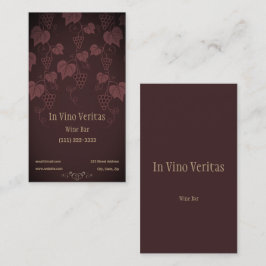 Cartão de Visita de Bar de Vinhos Vintage Elegante