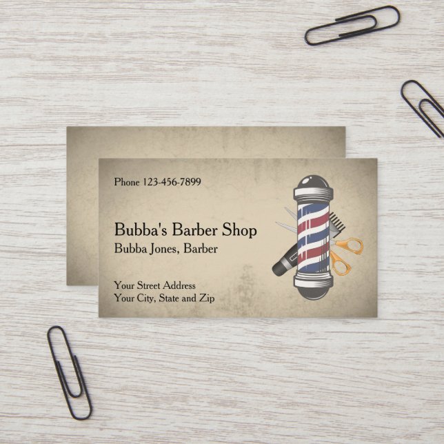 Cartão de Visita de Barbearia (Frente/Verso In Situ)