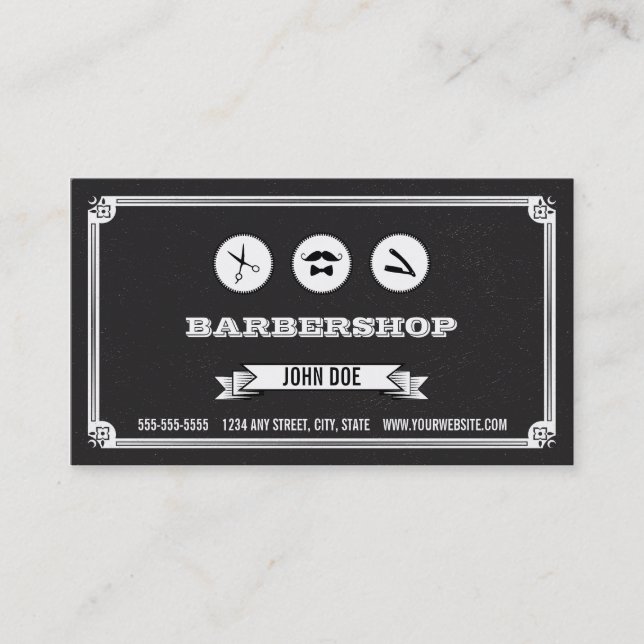 Cartão de visita de barbearia (Frente)