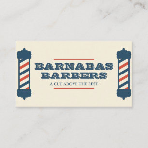 Cartão de Visita de Barbearia com Poste de Barbeir