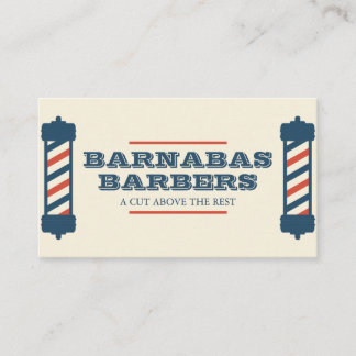 Cartão de Visita de Barbearia com Poste de Barbeir