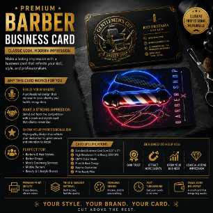 Cartão de Visita de Barbearia Premium   Neon Glow