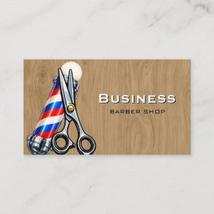 Cartão de Visita de Barbearia Rústica Vintage