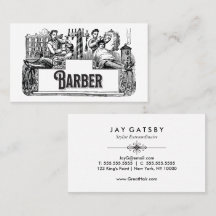 Cartão de Visita de Barbeiro / Cabeleireiro Vintag