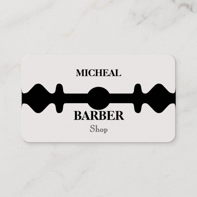 Cartão de visita de Barber Dourada de Lâmina Simpl (Frente)