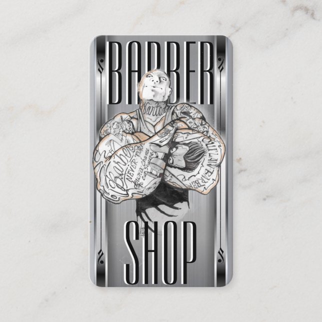    Cartão de visita de BarberTemplate (Frente)