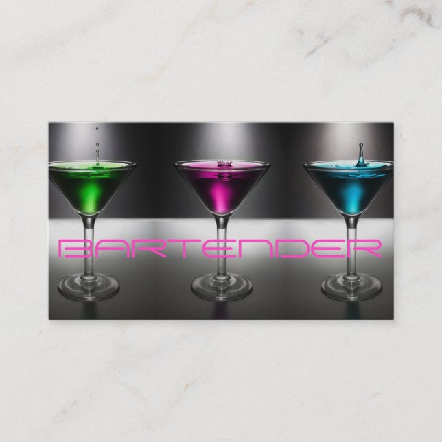 Cartão de visita de barman moderno (Frente)