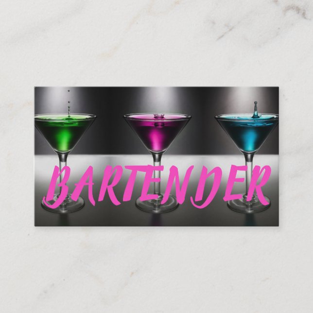 Cartão de visita de barman moderno (Frente)