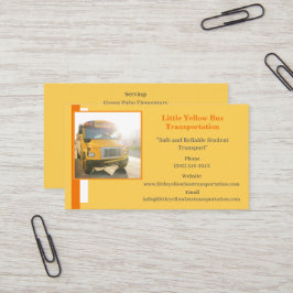 Cartão de visita de Barramento Escolar Amarelo de