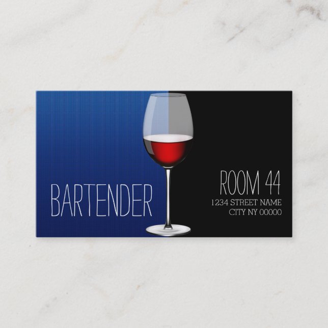 Cartão de visita de bartender profissional (Frente)