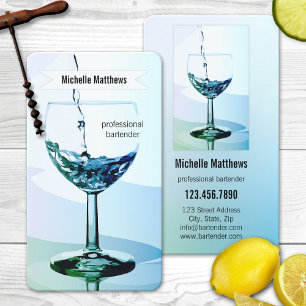 Cartão de Visita de Bartender Profissional Moderno
