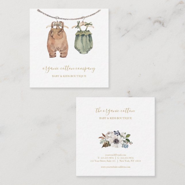 Cartão de visita de bebê e crianças (Frente/Verso)