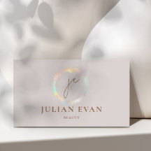 Cartão de visita de bege monográfico moderno