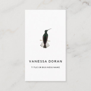 Cartão de visita de Beija-Pássaro Negro e Branco