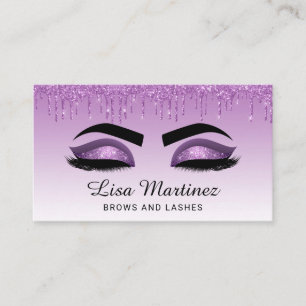 Cartão de visita de Bela Boca Lash com Lash Roxo