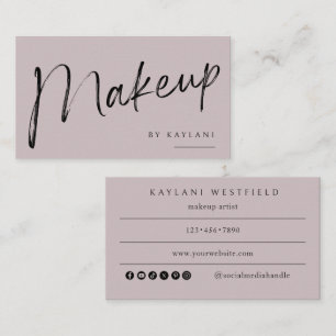 Cartão de Visita de Beleza Artista Maquiagem Boho 