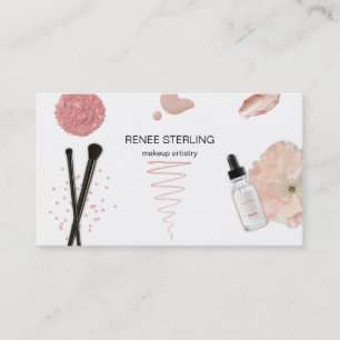 Cartão de Visita de Beleza de Maquiadora Cosmético
