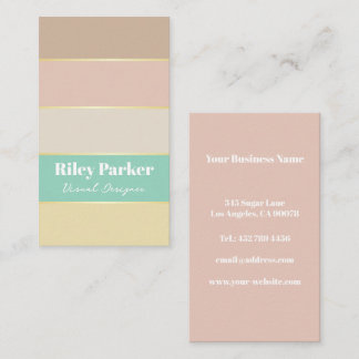 Cartão de visita de bloco de cores personalizado e