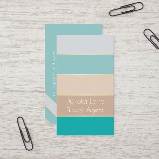 Cartão de visita de bloco de cores personalizado e (Frente/Verso In Situ)