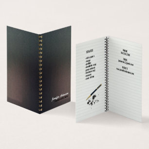 cartão de visita de bloco de notas de escritor/edi