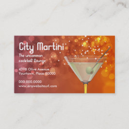 Cartão de visita de Bokeh Martini
