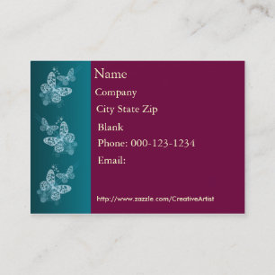 Cartão de visita de borboleta