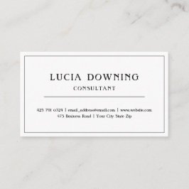 Cartão de visita de borda branca e preta simples