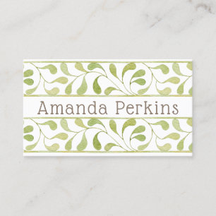 Cartão de visita de Borda de Folhas Modernas