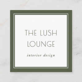 Cartão de visita de borda de quadro verde mínima e