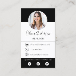 Cartão de visita de branco preto de fotografia pro