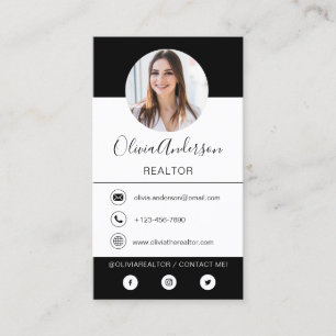 Cartão de visita de branco preto de fotografia pro